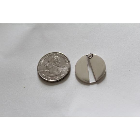 Sterling Silver Circle Pendant with Long Triangle Cutout - Picture 4 of 5